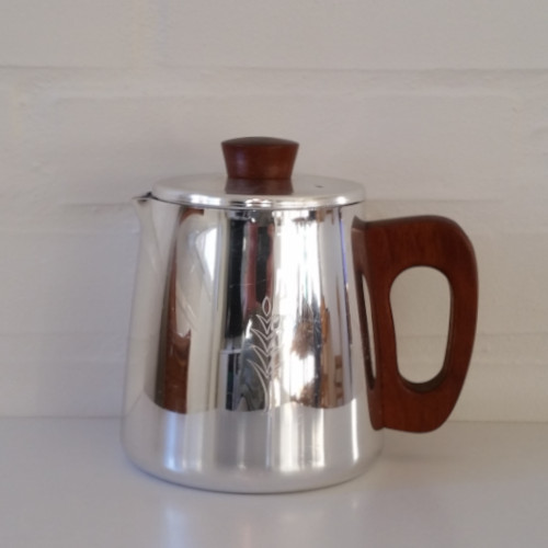 Kaffekande i teak og rustfri stål