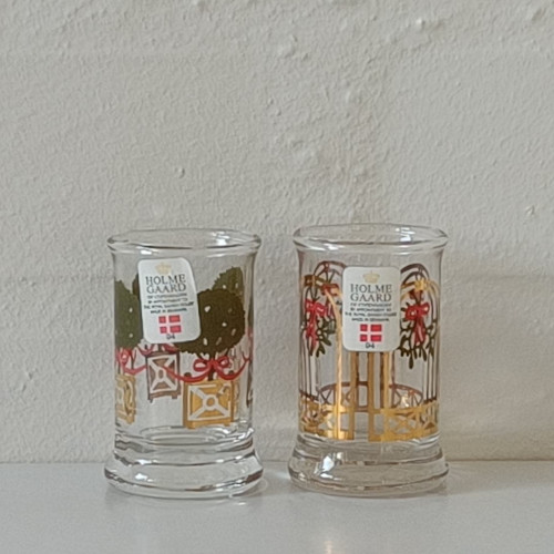 Holmegaard julekaraffel med to glas fra 1994