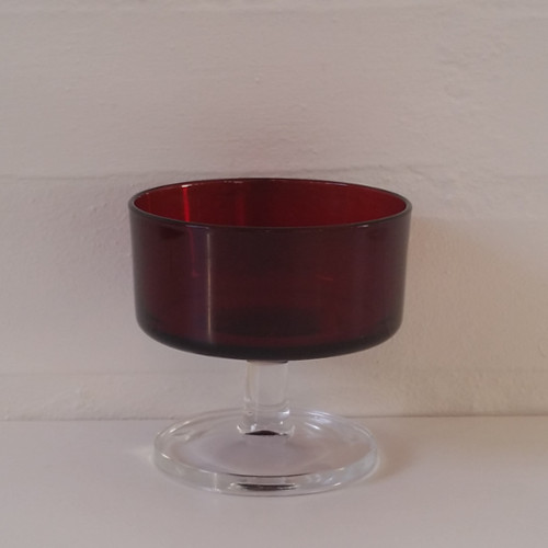 Luminarc, rødt dessertglas