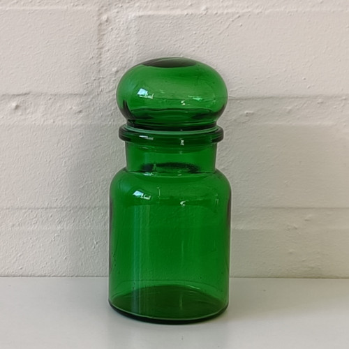 Grønne apotekerglas fra Belgien
