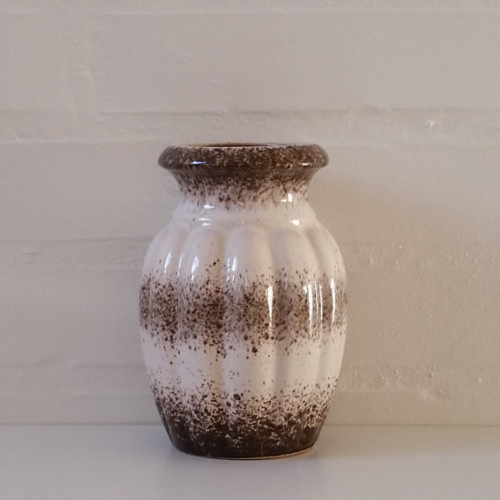 Scheurich, hvid og brun vase