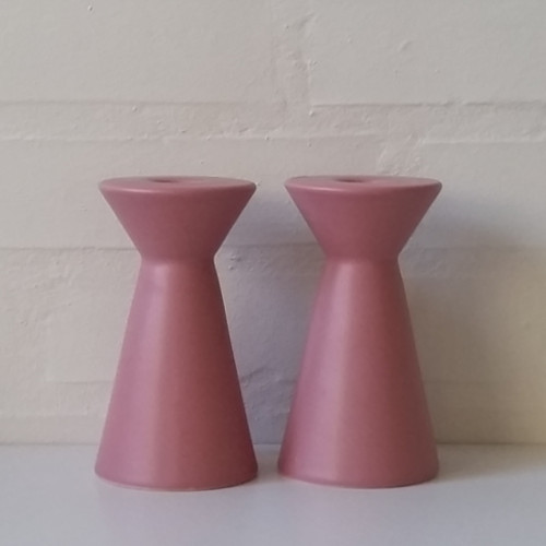 Rosa keramiklysestager